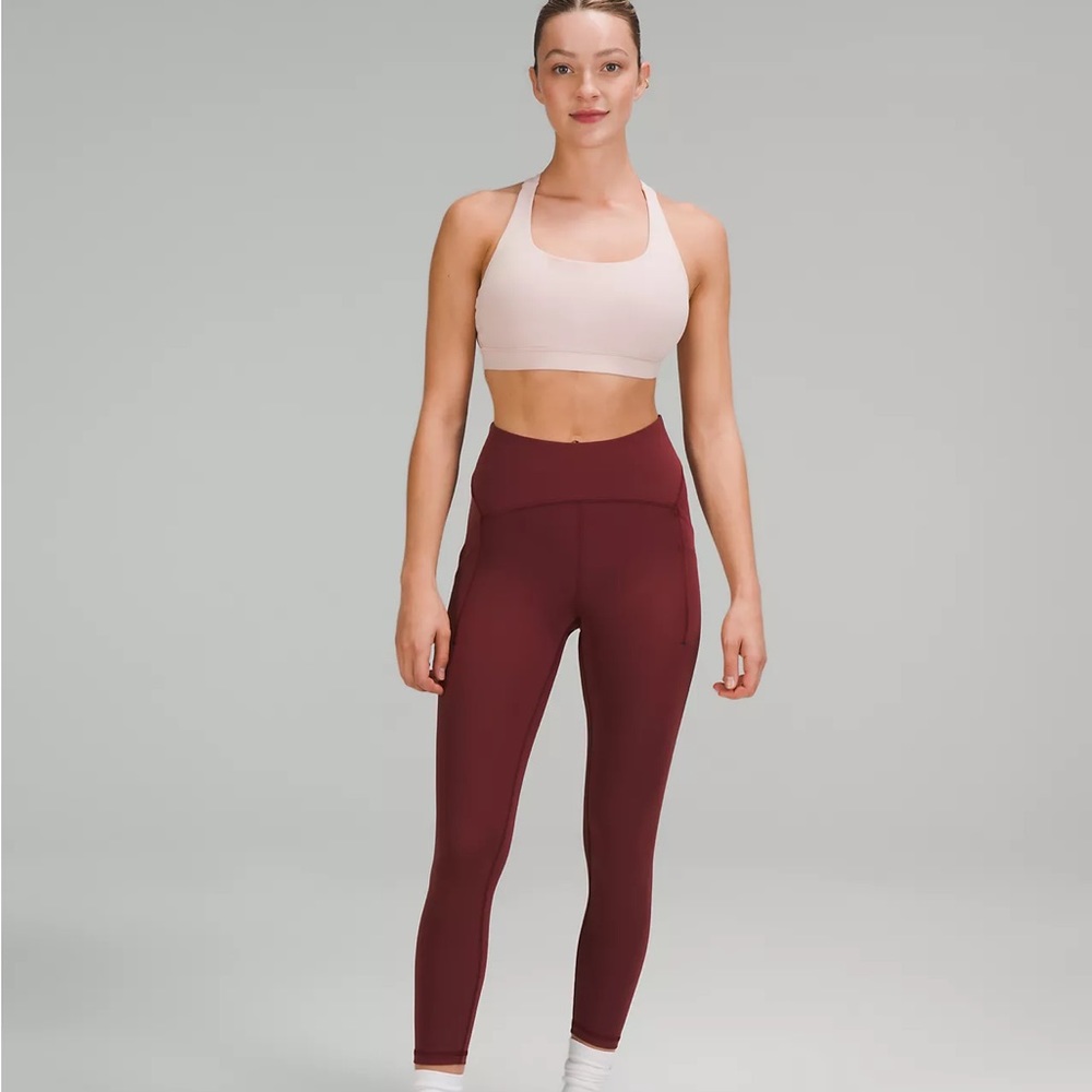 Lululemon Power Thru High-Rise Tight 25" Size 6 Red Merlot